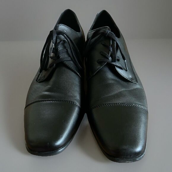 Calvin Klein Bachman Black Diamond Embossed Oxford Dress Shoe Size 13 - Picture 2 of 8